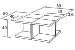 eoshop Konferenčna miza Kamil 40×40 K101 (barva: rjava)