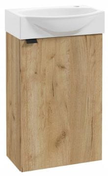 shumee Kopalniška omarica z umivalnikom 60x40 cm, viseča, hrast Parma