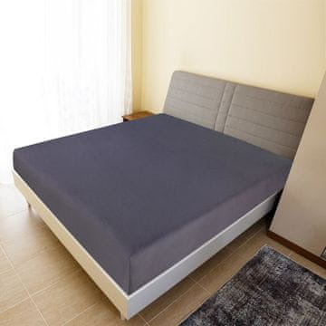 Vidaxl vidaXL Rjuha z elastiko, antracitna, 90x200 cm, bombažni džersi