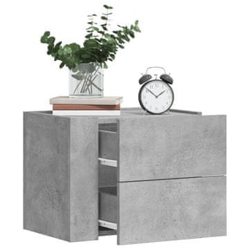 Vidaxl vidaXL Stenske nočne omarice, komplet 2 kosov, betonsko siva, 45x30x35 cm
