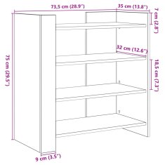 Vidaxl Komoda dimljeni hrast 73,5x35x75 cm inženirski les