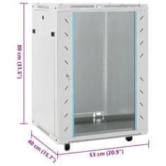 Vidaxl Omrežna omarica 15U 19 IP20 siva 60x45x86 cm