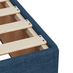 Vidaxl Box spring postelja z vzmetnico modra 140x200 cm blago
