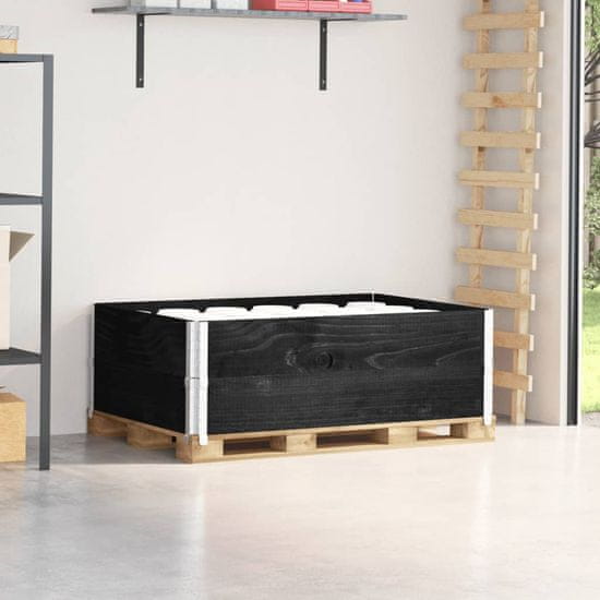 shumee Paletni okvirji 2 kosa črni 120x80 cm trdna borovina