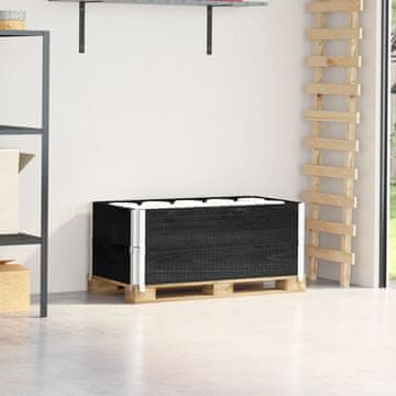 Vidaxl vidaXL Paletne ograje, 2 kosa, črne, 100 x 50 cm, borov les