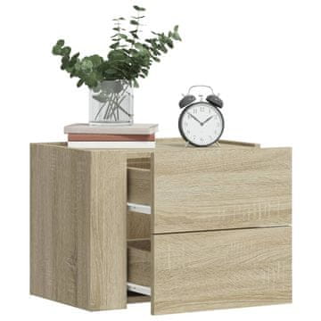 Vidaxl vidaXL Stenske nočne omarice, komplet 2 kosov, hrast sonoma, 45x30x35 cm