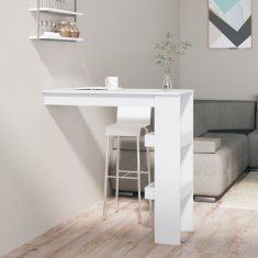 Vidaxl Stenska barska miza bela 102x45x103,5 cm konstruiran les