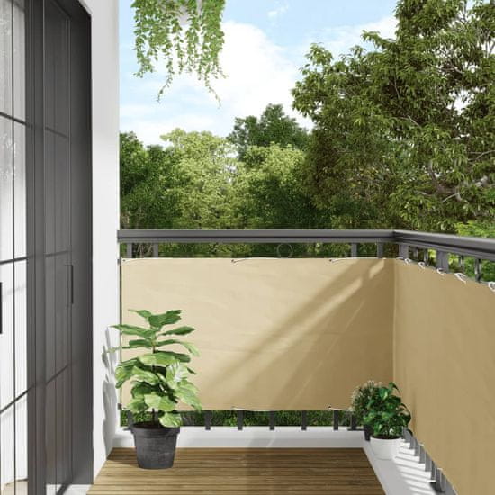shumee vidaXL Balkonsko platno za zasebnost krem 700x75 cm PVC