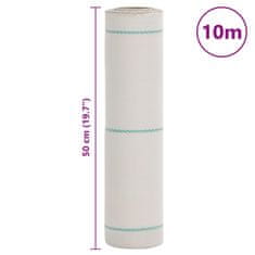 Vidaxl Membrana za plevel bela 0,5x10 m PP