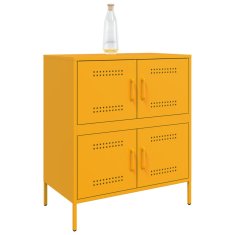 Vidaxl Komoda gorčično rumena 68x39x79 cm jeklo