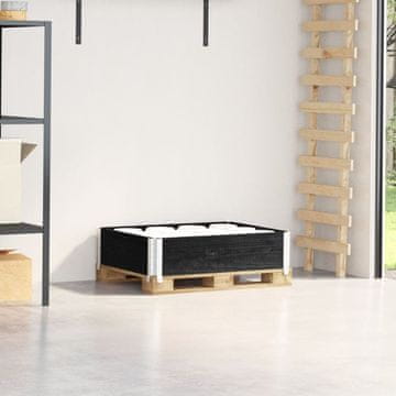 Vidaxl vidaXL Paletna ograja črna 80x60 cm masivni borov les