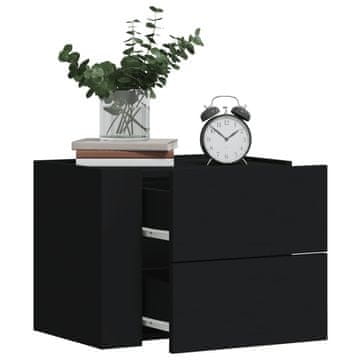 Vidaxl vidaXL Stenske nočne omarice, komplet 2 kosov, črne, 45x30x35 cm