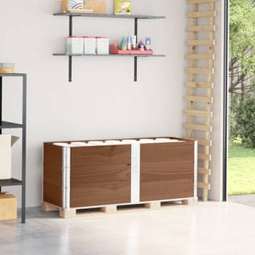 Vidaxl vidaXL Paletne ograje, 3 kosi, rjave, 150 x 50 cm, borov les
