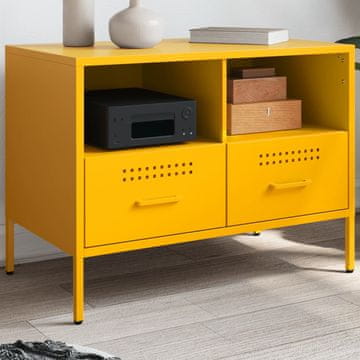 Vidaxl vidaXL TV stojalo gorčično rumeno 68x39x50,5 cm jeklo