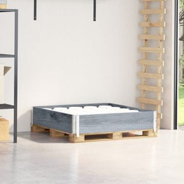 Vidaxl vidaXL Paletna ograja siva 100x100 cm masivni borov les