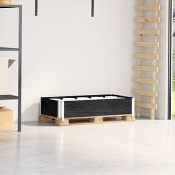 Vidaxl vidaXL Paletna ograja črna 100x50 cm masivna borovina