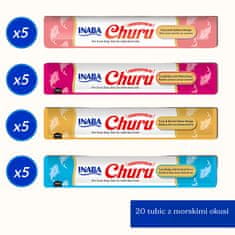 Inaba Cat Churu Purée, okusi morja – 20 x 14 g
