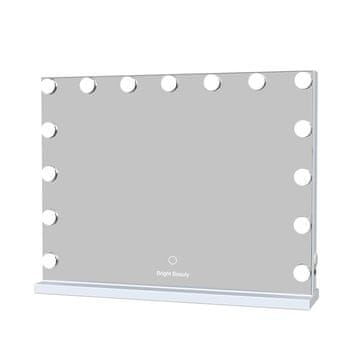 Northix Bright Beauty Vanity - Ležeče ogledalo za ličenje z lučko - srebrno