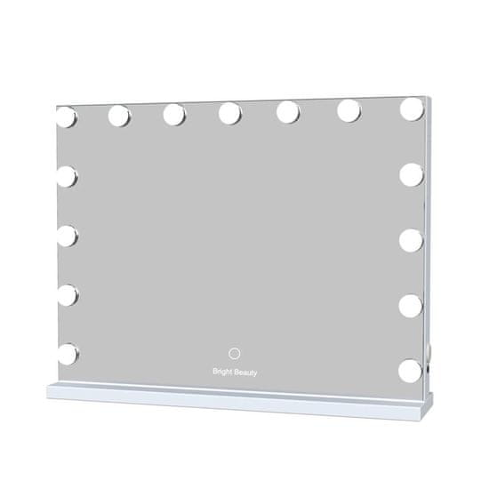 Northix Bright Beauty Vanity - Ležeče ogledalo za ličenje z lučko - srebrno