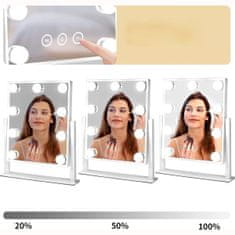 Northix Bright Beauty Vanity - Ogledalo za ličenje z osvetlitvijo LED - črno 