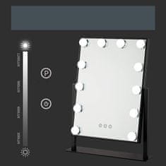 Northix Bright Beauty Vanity - Stoječe ogledalo za ličenje z osvetlitvijo - črno 