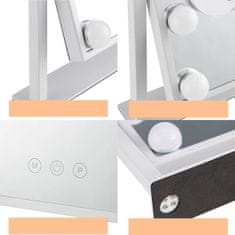 Northix Bright Beauty Vanity - Ogledalo za ličenje z osvetlitvijo LED - črno 