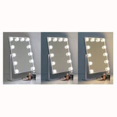 Northix Bright Beauty Vanity - Stoječe ogledalo za ličenje z osvetlitvijo - črno 