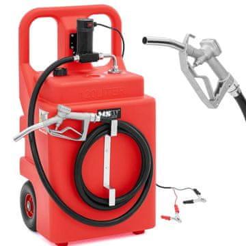 shumee Prenosni rezervoar za gorivo z električno črpalko, točilna posoda na kolesih, 37 l/min, 120 l
