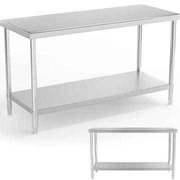 Royal Catering Centralna delovna miza iz jekla s polico 150 x 60 cm do 230 kg