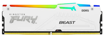 Kingston Fury Beast RAM disk, DDR5, 16GB, CL32, DIMM, RGB, bel (KF564C32BWA-16)