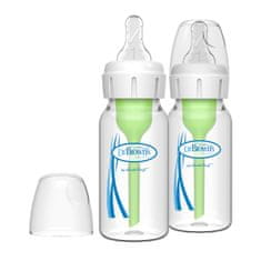 Options+ steklena ozkovratna steklenička 120 ml, 2 kosa