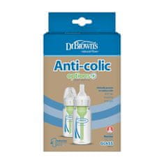 Options+ steklena ozkovratna steklenička 120 ml, 2 kosa