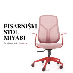 Ergoles Pisarniški stol Miyabi v rdeči barvi