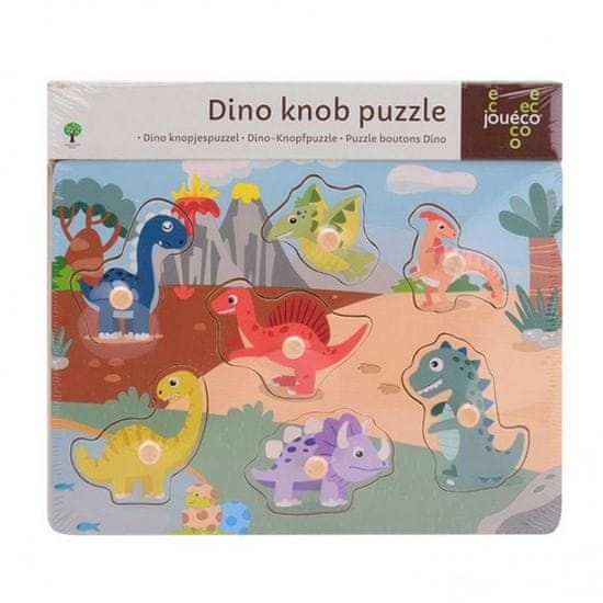 Jouéco lesena sestavljanka z ročaji Dino I 18m+