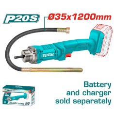 Total One-Stop Tools Akumulatorski betonski vibrator, 2300rpm/20V/2.0Ah-7.5Ah/P20S (TCVLI202301)