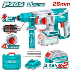 Total Akumulatorsko rotacijsko kladivo BSET, SDS Plus/5000bpm/18mm/2,5J/ INDUSTRIAL (TRHLI202289)