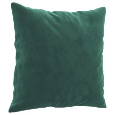 Vidaxl Kavč dvosed z okrasnimi blazinami temno zelen 120 cm žamet