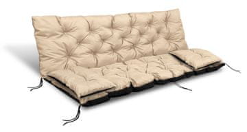 shumee Vrtna blazina 180x60x50 cm + 2 blazini za gugalnico nepremočljiva bež