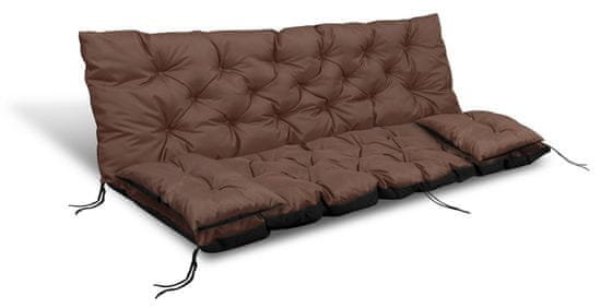 shumee Vrtna blazina 100x60x50 cm + 2 blazini za gugalnico nepremočljiva rjava