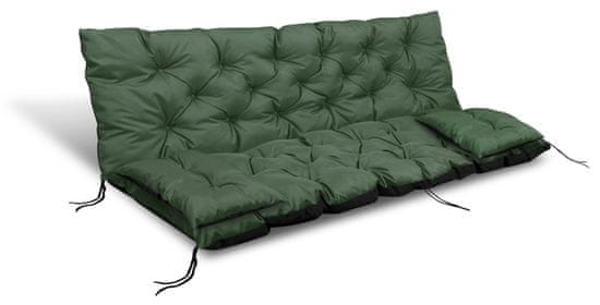 shumee Vrtna blazina 180x60x50 cm + 2 blazini za gugalnico nepremočljiva zelena