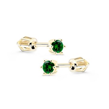 Cutie Diamonds Nežni smaragdni uhani iz rumenega zlata DZ8012-30-SM-X-1
