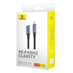 BASEUS Baseus High Definition podaljšek USB-C moški-ženska 10Gbps, 0,5 m (črn)