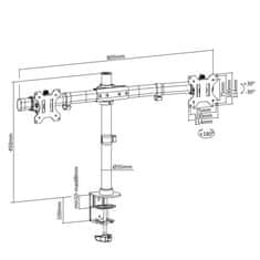 ACT AC8315 Monitor Crossbar screens 13- 27" VESA črn, nosilec