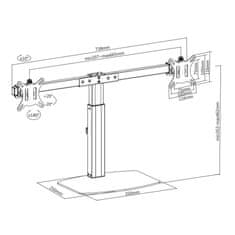 ACT AC8332 Dual Office 10"-27" črna samostoječa hidravlična roka za 2 monitor