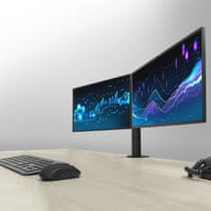 ACT AC8326 Dual Office Solid Pro 10"-32" črna roka za 2 monitorja