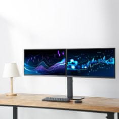 ACT AC8332 Dual Office 10"-27" črna samostoječa hidravlična roka za 2 monitor