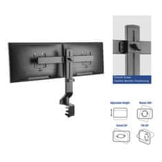 ACT AC8322 hitro nastavljiva roka za 2 monitorja 10"- 27" črna