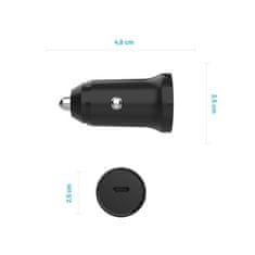 FIXED FIXED USB-C avtomobilski polnilnik 20 W+ kabel USB-C/USB-C črn FIXCC20N-CC-BK