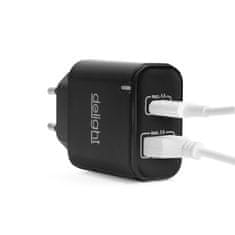 Delight 55047BK USB QuickCharge 3.0 + USB C polnilec črn