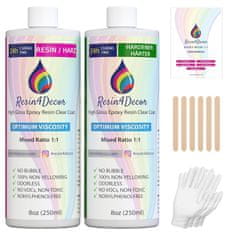 Resin4Decor Epoksidna smola 1:1, prozorna, čas strjevanja 24 ur (500 ml)